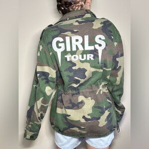 Sorella Girlz Tour Button Up Zippered Army Utility Soft Cotton Jacket